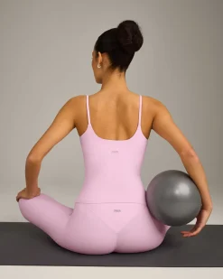 SoftMotion™ Strappy Vest with Built in Bra Shelf with Grey Logo