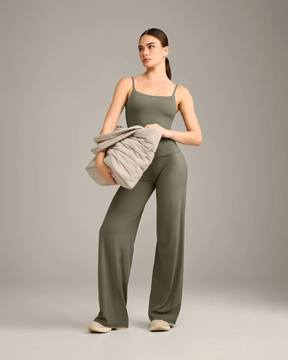 SoftMotion™ Strappy Vest with Built in Bra Shelf with Grey Logo
