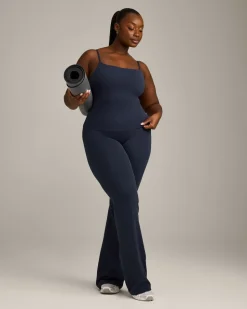 SoftMotion™ Strappy Vest with Built in Bra Shelf with Grey Logo