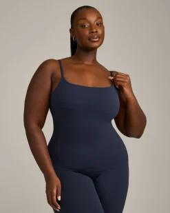 SoftMotion™ Strappy Vest with Built in Bra Shelf with Grey Logo