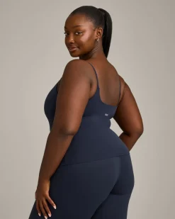 SoftMotion™ Strappy Vest with Built in Bra Shelf with Grey Logo