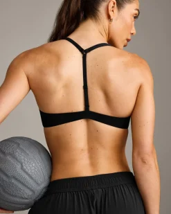 UnifiedMove™ T Back Minimal Bralette with Reflective Logo